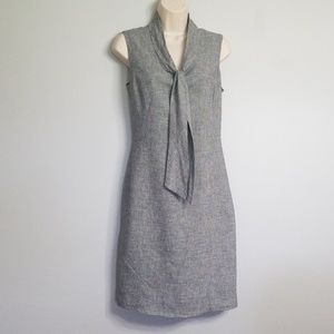 Calvin Klein sleeveless linen blend tie neck dress